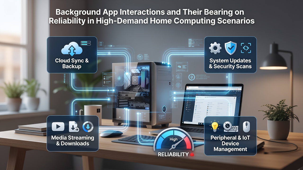 Chart illustrating performance degradation metrics when background applications interact with high-demand computing tasks