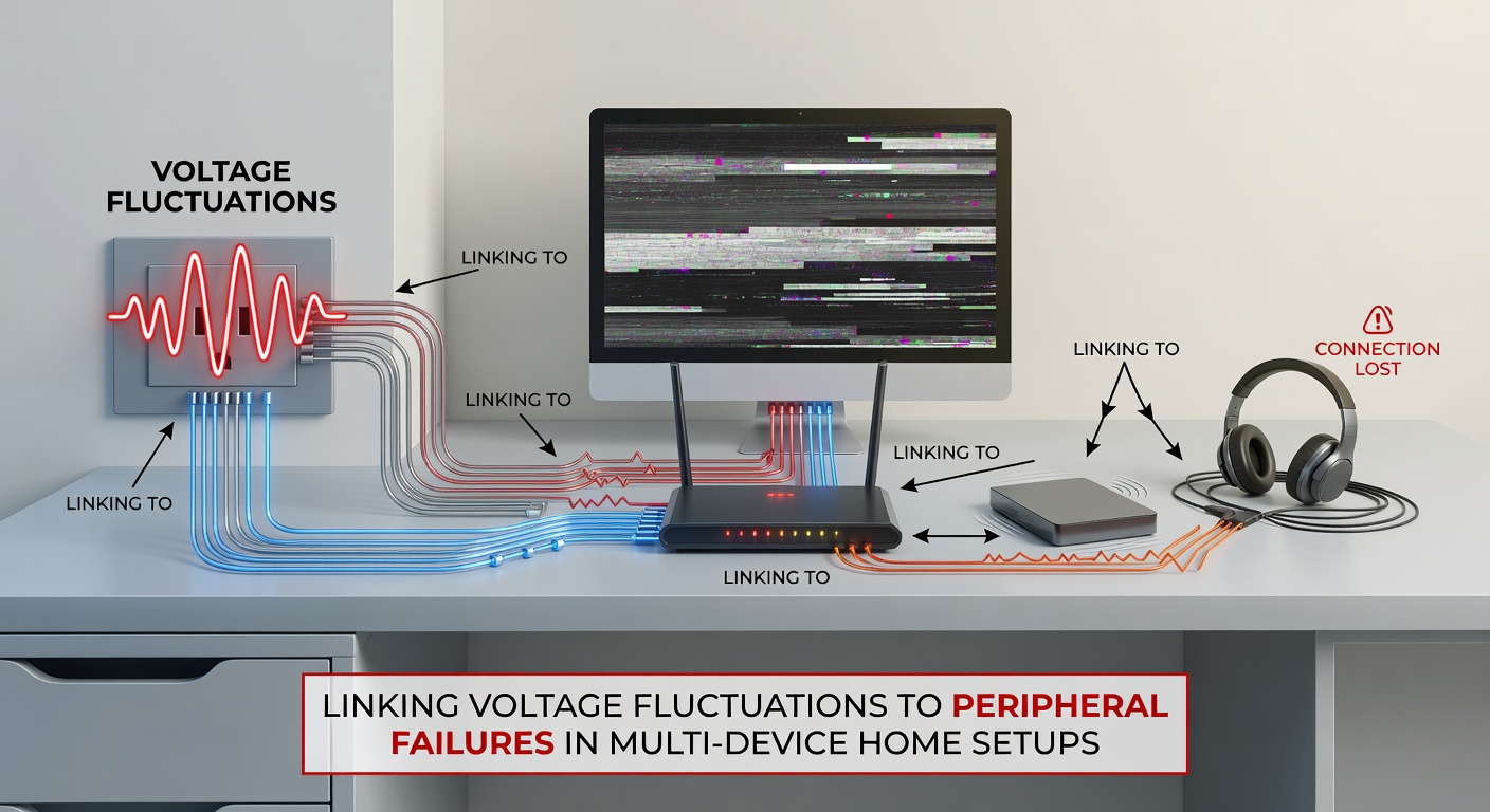 Voltage fluctuations impacting connected peripherals in a home network environment