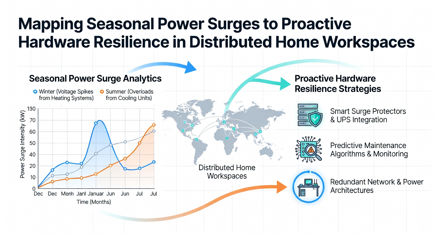 Illustration of seasonal power fluctuations and monitoring tools in a distributed home workspace environment
