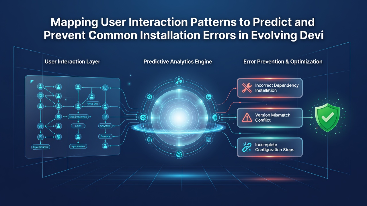 Flowchart illustrating predictive mapping of installation steps across device ecosystems