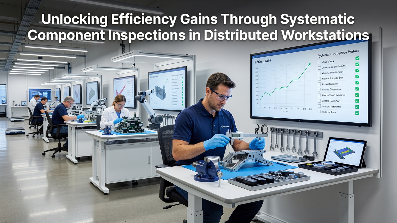 Detailed view of workstation component inspection in a distributed setup